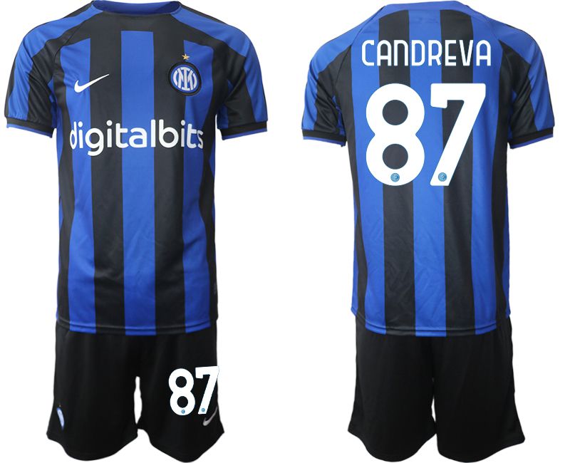 Men 2022-2023 Club Inter Milan home blue 87 Soccer Jersey